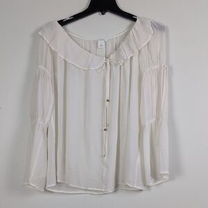Club Monaco Cream 100% Silk Women's Blouse